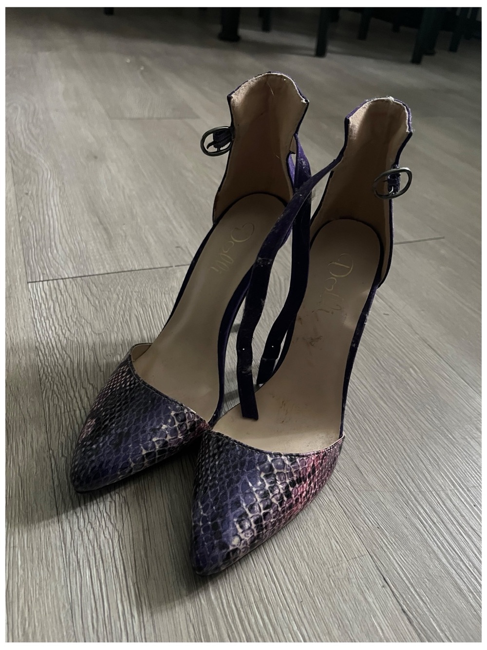 Purple Snake Print Heels Size 7